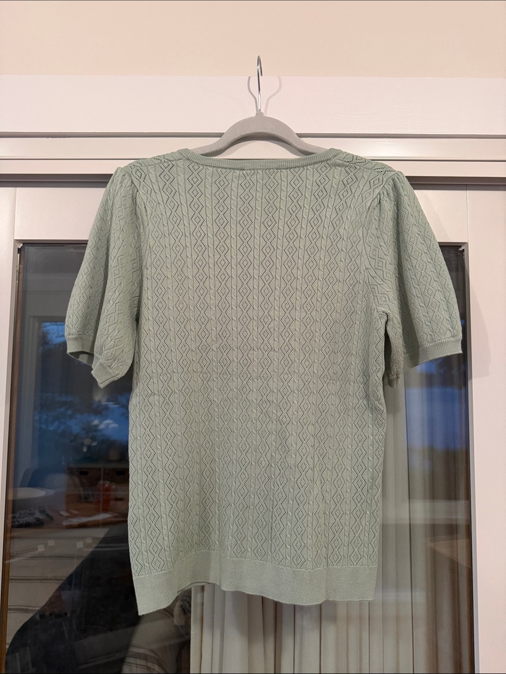Adrianna Papell Sage Green Short-Sleeve Knit Top - Picture 2 of 5